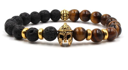 Bracelet Perles Lave Marbre-Œil de Tigre