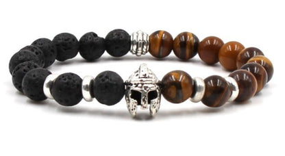 Bracelet Perles Lave Marbre-Œil de Tigre