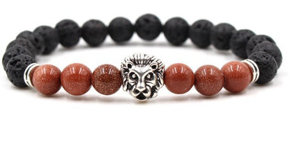 Bracelet Perles Lave Marbre-Œil de Tigre